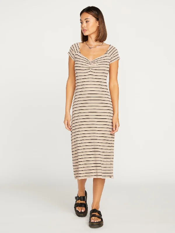 Don’t Miss Out silk dressAll Booed Up Dress - Taupe