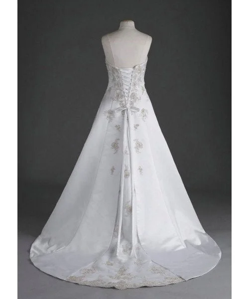 Closeout Sale David's Bridal A-line Side Drape Strapless Gown