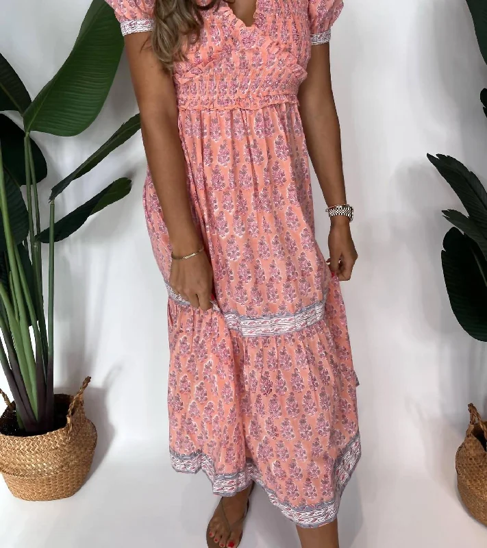 Greta Midi Dress In Pink