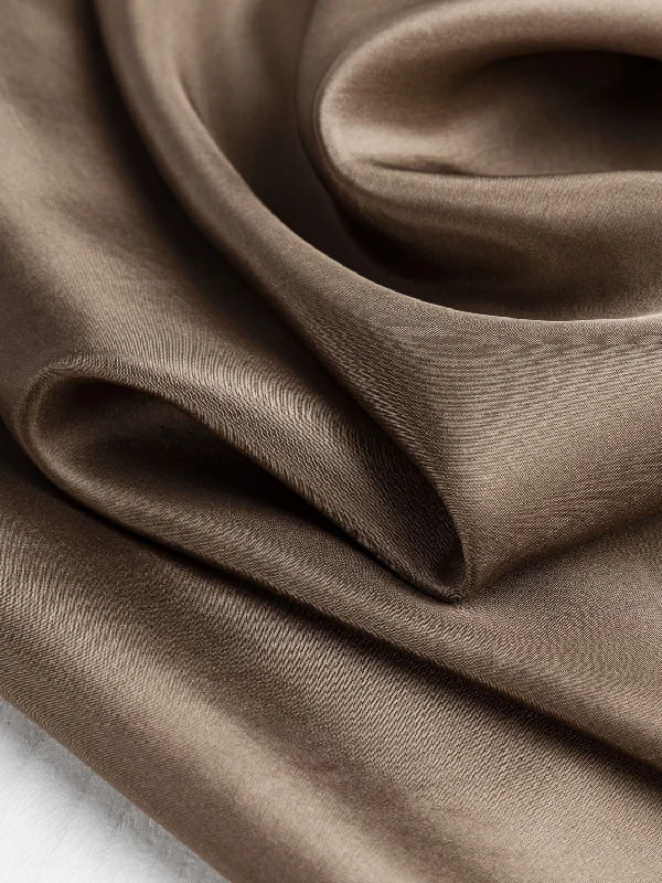 Designer Habotai Silk Deadstock - Mocha