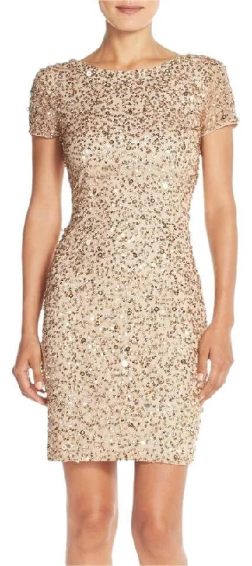 Price Break one-shoulder dressAdrianna Papell AP041900220 Short Sleeve Cocktail Party Dress