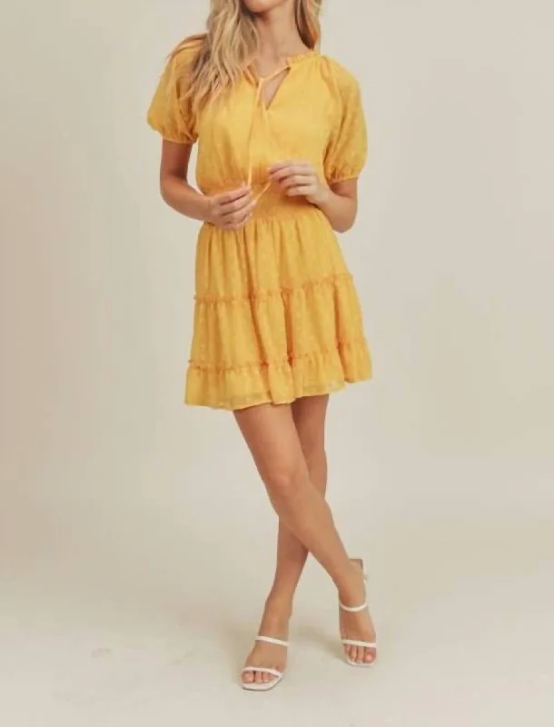 Markdowns wrap dressPolka Dot Textured Mini Dress In Yellow