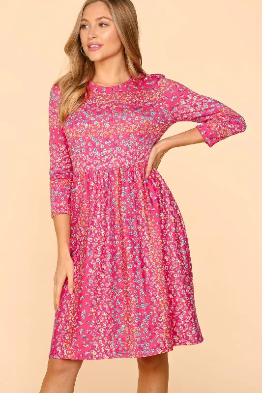 Exclusive Savings floral midi dressHaptics Round Neck Floral Dress with Pockets