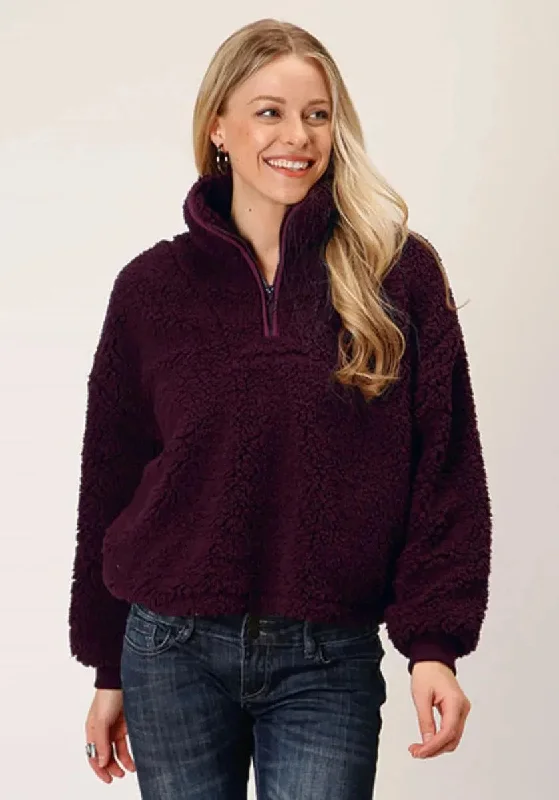 Price Rollback sporty jacketRoper Cropped Polar Fleece Pullover (Wine) - Women's Fleece Pullover