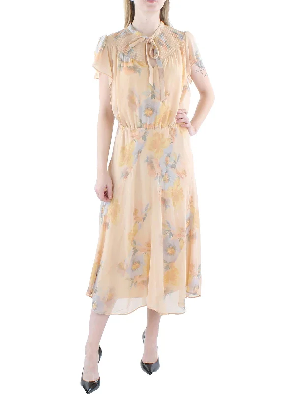 Act Now velvet dressWomens Smocked Tie Front Maxi Dress