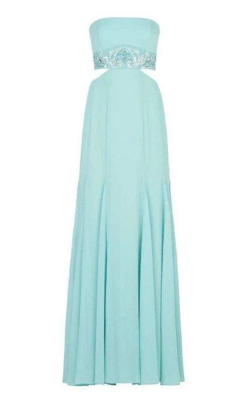 New Markdowns flowy maxi dressAxelle Strapless Waist Cutout Gown