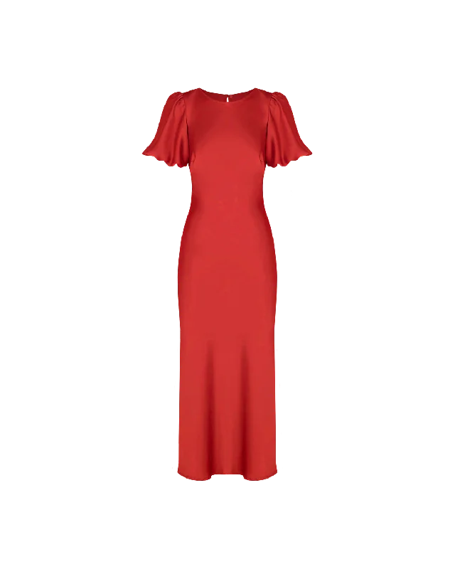 Sale Event KENDALL SATIN DRESS CHILLI