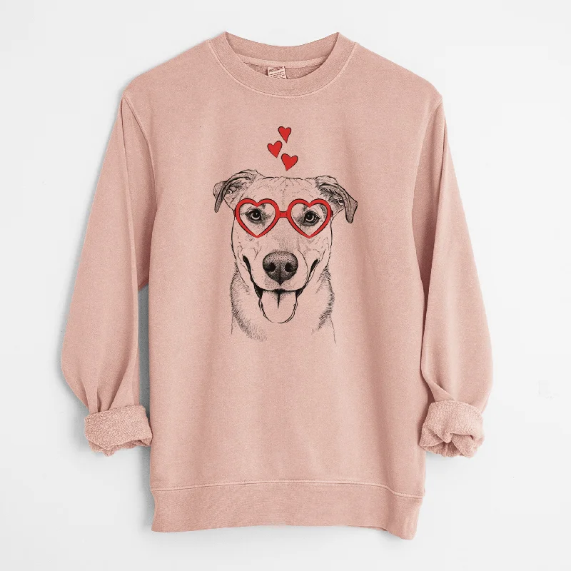 Daily Specials classic gym sweatshirtValentine Padre the Pitbull Mix - Unisex Pigment Dyed Crew Sweatshirt