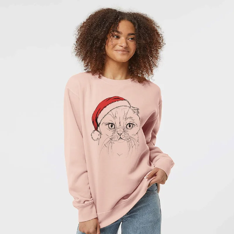 Limited Availability high-end athletic hoodieSanta Lina the Exotic Fold Cat - Unisex Pigment Dyed Crew Sweatshirt Limited Availability high-end athletic hoodieSanta Lina the Exotic Fold Cat - Unisex Pigment Dyed Crew Sweatshirt