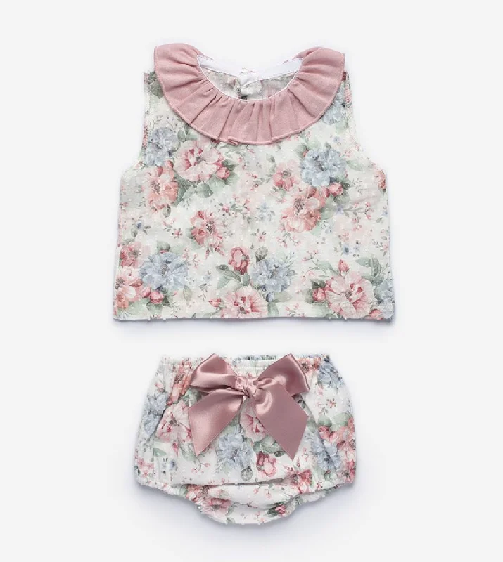 Unmissable Offer silk dressMauve Floral Bloomer Set