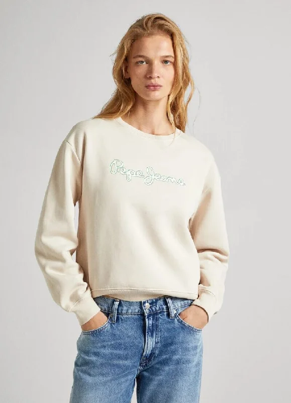 Weekend Flash Sale luxe hoodiePepe Jeans Crew Lana Sweatshirt, Canvas White