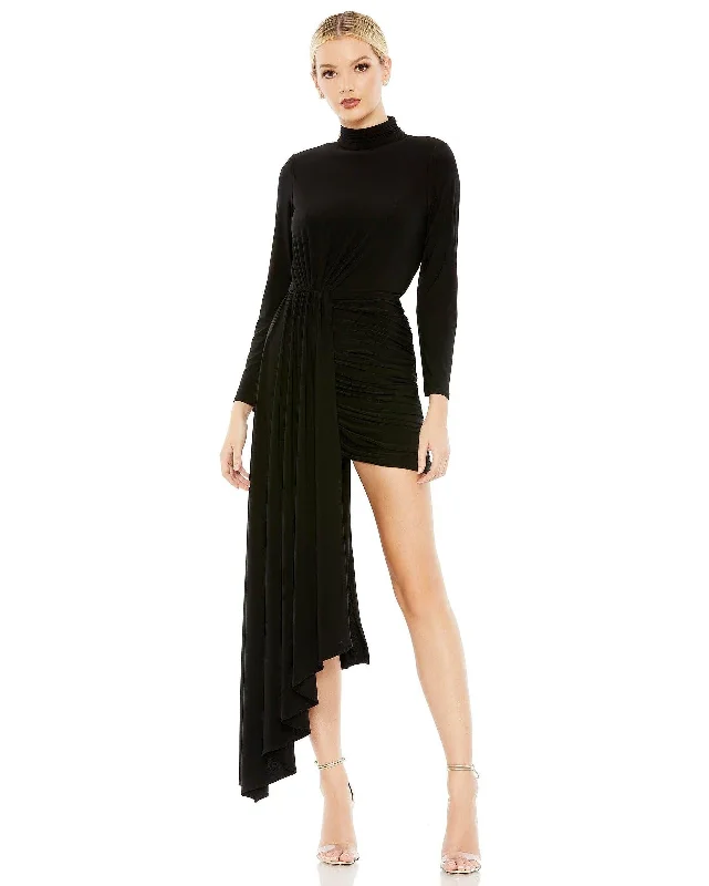 New Markdowns layered dressMac Duggal 42011 Long Sleeve High Low Cocktail Dress