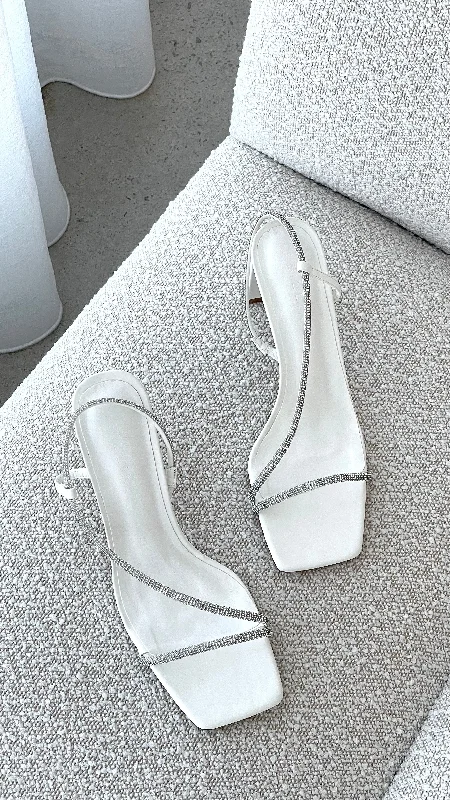 Final Markdown Kaye Heels - White Diamante