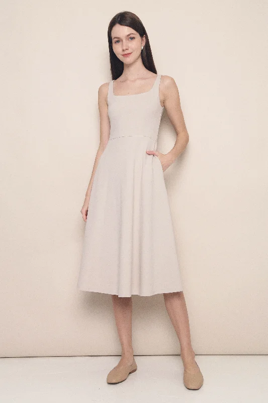 Can't Miss Zorica Fit & Flare Midaxi Dress Nude