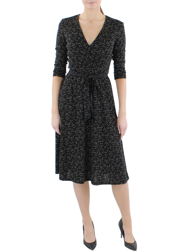 Womens Jersey Printed Fit & Flare Dress