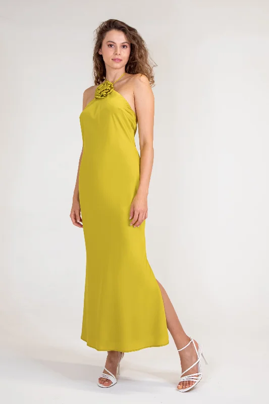 Markdowns fitted cocktail dressROSETTE HALTER DRESS