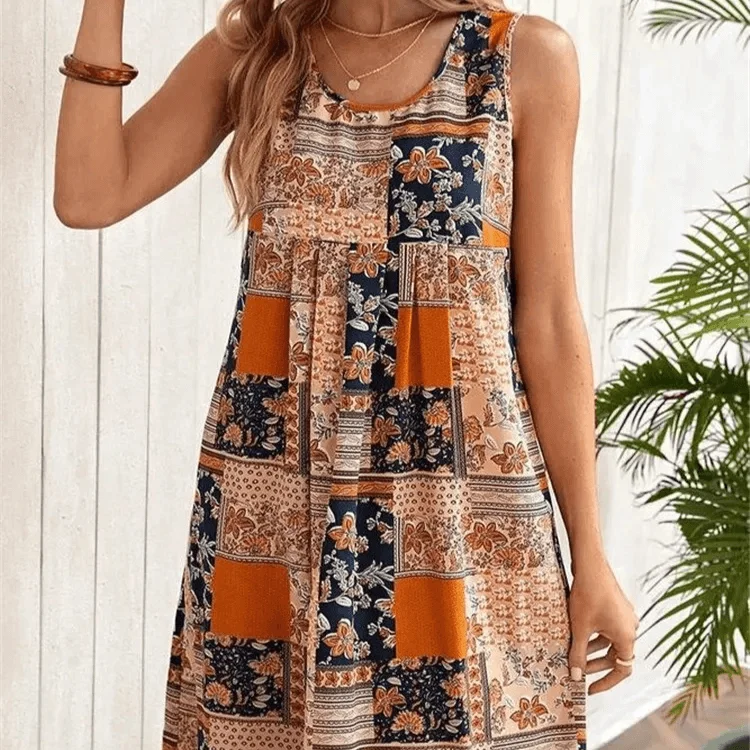 Women Sleeveless Loose Mini Dress Casual Tank Female Dress