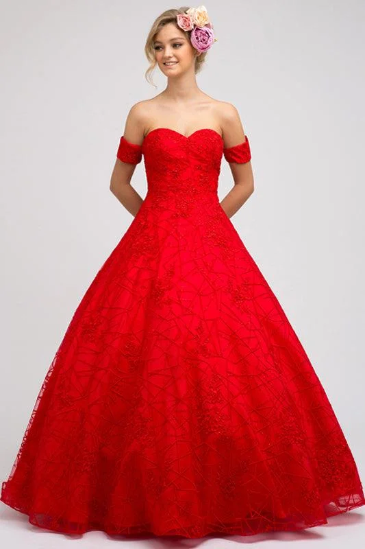 Super Sale floral dressQuinceanera Prom Long Strapless Lace Ball Gown