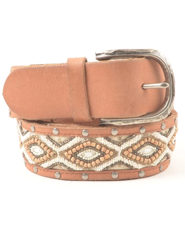Weekend Flash Sale modern coatBeaded Brown Belt - M