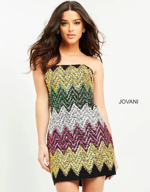 Price Drop Alert high-waisted dressJovani M05036 Strapless Short Sequins Dress