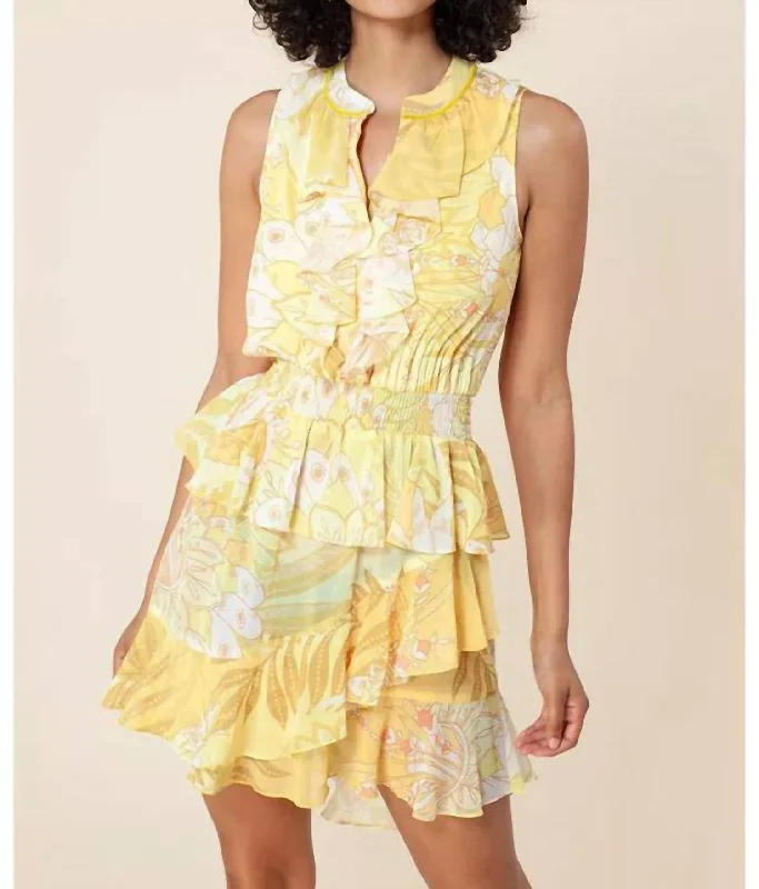 Can't Miss velvet dressRoux Dress In Yellow