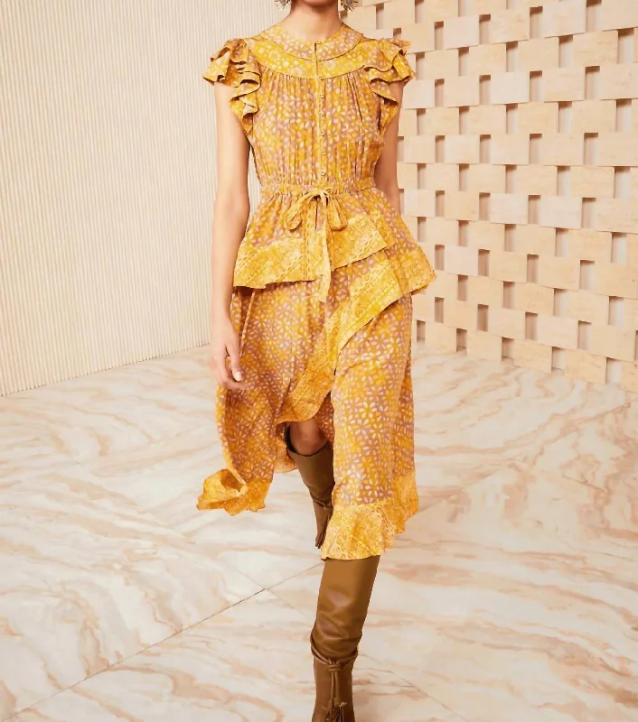 Value Deals floral dressNetra Dress In Citrine