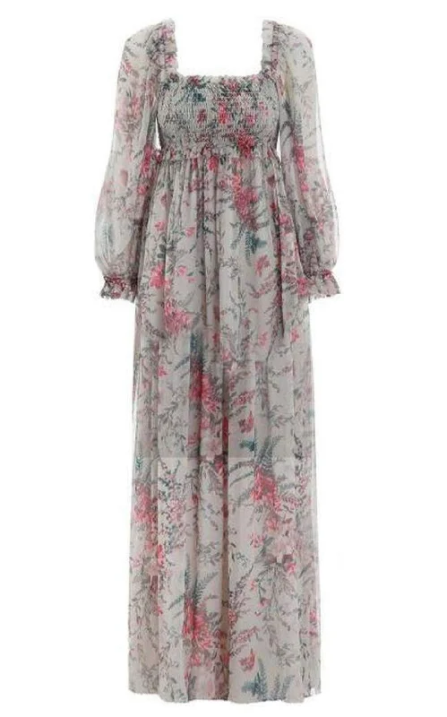 Online Exclusive sleek midi dressBayou Shirred Long Dress