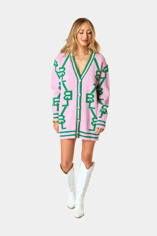 Don't Wait sleek dressVarsity Cardigan Dress - Parfait