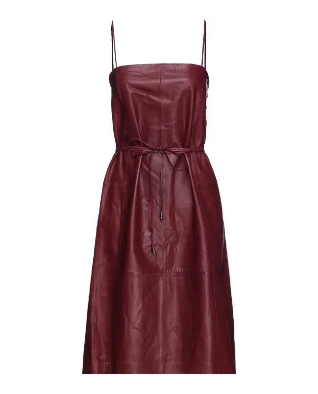 Best Bargains trendy bodycon dressLeather A- Line Dress