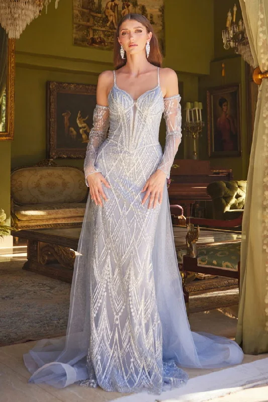 Discount Extravaganza layered dressFitted Long Formal Glitter Overskirt Prom Dress