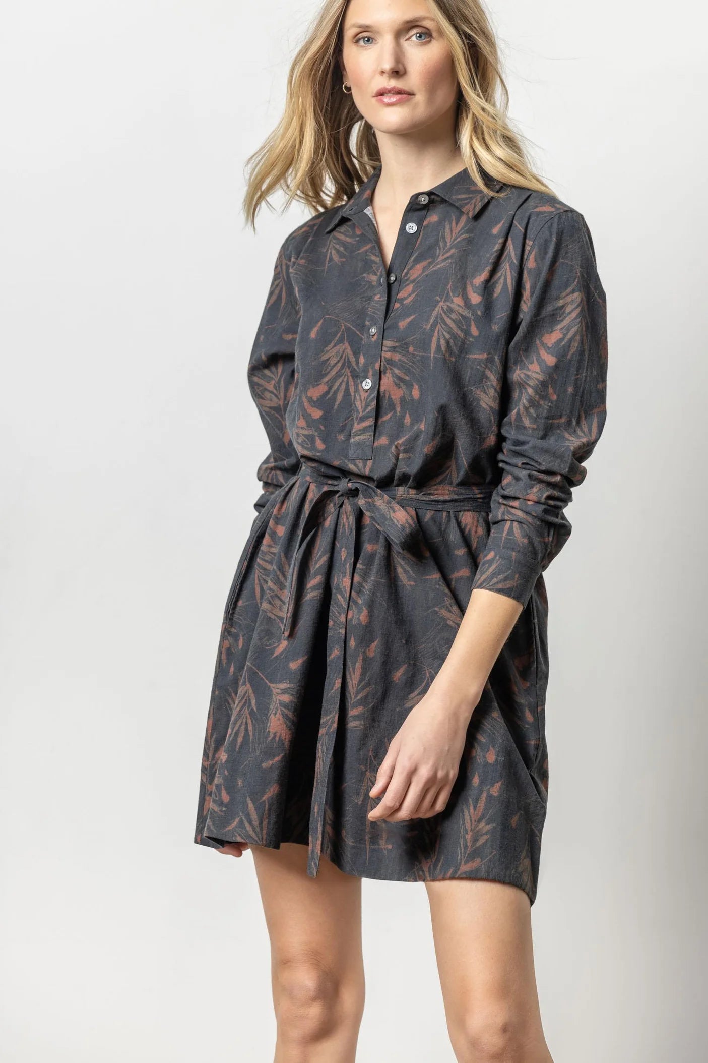 Daily Deals chic shift dressBELTED SHIRT DRESS