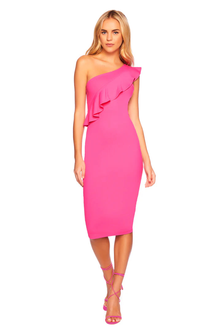 Deep Discounts cocktail dressONE SHOULDER RUFFLE DRESS