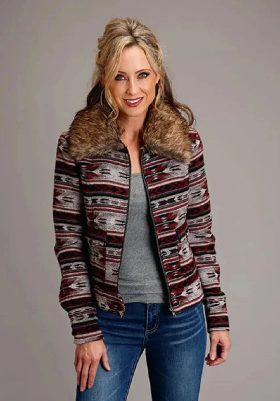 Final Clearance modern coatStetson Aztec Blanket (Red) - Women's Blazer Jacket