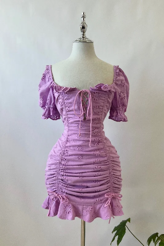 Online Only Amelia Floral Mini Dress - Purple