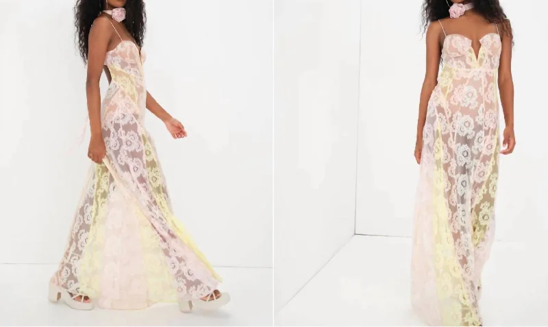 Price Rollback boho dressBlossom Maxi Dress In Pink, Yellow, Peach Floral