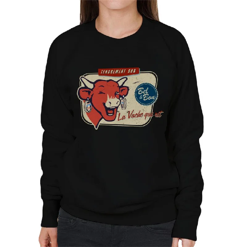 Mega Sale stylish sports hoodieThe Laughing Cow La Vache Qui Rit Retro Distressed Women's Sweatshirt Mega Sale stylish sports hoodieThe Laughing Cow La Vache Qui Rit Retro Distressed Women's Sweatshirt