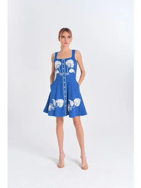 Buy More, Save More oversized dressEMBROIDERED MINI DRESS